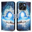 For ZTE Blade V70 Vita / nubia V70 Design Colored Drawing Pattern Plain Weave Leather Phone Case(Waves And Sun) - 2