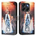 For ZTE Blade V70 Vita / nubia V70 Design Colored Drawing Pattern Plain Weave Leather Phone Case(Cats And Tigers) - 2
