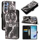 For ZTE nubia S 5G A403ZT Colored Drawing Pattern Plain Weave Leather Phone Case(Black And White Tiger) - 1