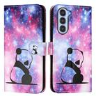 For ZTE nubia S 5G A403ZT Colored Drawing Pattern Plain Weave Leather Phone Case(Baby Panda) - 2