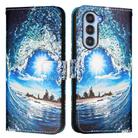 For ZTE nubia S 5G A403ZT Colored Drawing Pattern Plain Weave Leather Phone Case(Waves And Sun) - 2