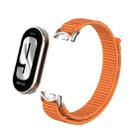 For Xiaomi Smart Band 9 / 8 Metal Connector + Loop Nylon Hook and Loop Fastener Watch Band(Orange) - 2