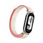 For Xiaomi Smart Band 9 / 8 Metal Connector + Loop Nylon Hook and Loop Fastener Watch Band(Milk White) - 1