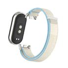 For Xiaomi Smart Band 9 / 8 Metal Connector + Loop Nylon Hook and Loop Fastener Watch Band(Milk White) - 3