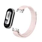 For Xiaomi Smart Band 9 / 8 Metal Connector + Loop Nylon Hook and Loop Fastener Watch Band(Pearl Powder) - 2