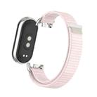 For Xiaomi Smart Band 9 / 8 Metal Connector + Loop Nylon Hook and Loop Fastener Watch Band(Pearl Powder) - 3