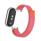 For Xiaomi Smart Band 9 / 8 Metal Connector + Loop Nylon Hook and Loop Fastener Watch Band(Hibiscus Powder) - 3