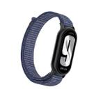 For Xiaomi Smart Band 9 / 8 Metal Connector + Loop Nylon Hook and Loop Fastener Watch Band(Midnight Blue) - 1