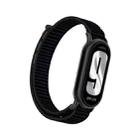 For Xiaomi Smart Band 9 / 8 Metal Connector + Loop Nylon Hook and Loop Fastener Watch Band(Dark Black) - 1