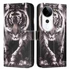 For vivo S19 Pro   Colored Drawing Pattern Plain Weave Leather Phone Case(Black And White Tiger) - 2