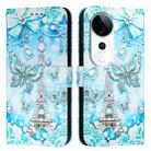 For vivo S19 Pro   Colored Drawing Pattern Plain Weave Leather Phone Case(Tower Butterfly) - 2