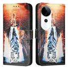 For vivo S19 Pro   Colored Drawing Pattern Plain Weave Leather Phone Case(Cats And Tigers) - 2