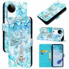 For vivo S19 Colored Drawing Pattern Plain Weave Leather Phone Case(Tower Butterfly) - 1