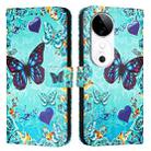 For vivo S19 Colored Drawing Pattern Plain Weave Leather Phone Case(Love Butterfly) - 2