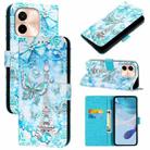 For vivo Y28 4G Colored Drawing Pattern Plain Weave Leather Phone Case(Tower Butterfly) - 1