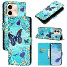 For vivo Y28 4G Colored Drawing Pattern Plain Weave Leather Phone Case(Love Butterfly) - 1