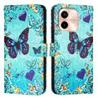 For vivo Y28 4G Colored Drawing Pattern Plain Weave Leather Phone Case(Love Butterfly) - 2