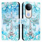 For vivo S20 Colored Drawing Pattern Plain Weave Leather Phone Case(Tower Butterfly) - 2