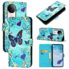 For vivo S20 Colored Drawing Pattern Plain Weave Leather Phone Case(Love Butterfly) - 1