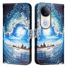 For vivo S20 Colored Drawing Pattern Plain Weave Leather Phone Case(Waves And Sun) - 2