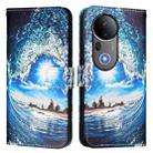 For vivo S20 Pro Colored Drawing Pattern Plain Weave Leather Phone Case(Waves And Sun) - 2