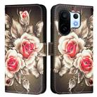 For vivo S30 Pro mini Colored Drawing Pattern Plain Weave Leather Phone Case(Roses On Black) - 2