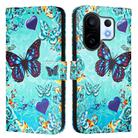 For vivo S30 Pro mini Colored Drawing Pattern Plain Weave Leather Phone Case(Love Butterfly) - 2