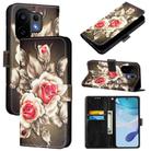 For vivo S30 Colored Drawing Pattern Plain Weave Leather Phone Case(Roses On Black) - 1