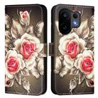 For vivo S30 Colored Drawing Pattern Plain Weave Leather Phone Case(Roses On Black) - 2