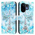 For vivo S30 Colored Drawing Pattern Plain Weave Leather Phone Case(Tower Butterfly) - 2