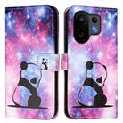 For vivo S30 Colored Drawing Pattern Plain Weave Leather Phone Case(Baby Panda) - 2