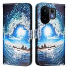 For vivo S30 Colored Drawing Pattern Plain Weave Leather Phone Case(Waves And Sun) - 2