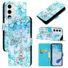 For Samsung Galaxy S24 FE 5G   Colored Drawing Pattern Plain Weave Leather Phone Case(Tower Butterfly) - 1