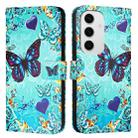 For Samsung Galaxy S24 FE 5G   Colored Drawing Pattern Plain Weave Leather Phone Case(Love Butterfly) - 2