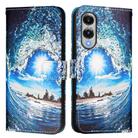 For Samsung Galaxy S25 Edge 5G Colored Drawing Pattern Plain Weave Leather Phone Case(Waves And Sun) - 2