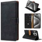 For iPhone 16 Pro Max N.BEKUS CSJ-P1 Solid Color Leather Phone Case(Black) - 1