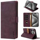 For iPhone 16 Pro N.BEKUS CSJ-P1 Solid Color Leather Phone Case(Wine Red) - 1