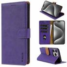 For iPhone 16 Pro N.BEKUS CSJ-P1 Solid Color Leather Phone Case(Purple) - 1