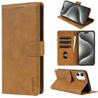 For iPhone 11 N.BEKUS CSJ-P1 Solid Color Leather Phone Case(Brown) - 1