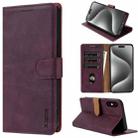 For iPhone XS Max N.BEKUS CSJ-P1 Solid Color Leather Phone Case(Wine Red) - 1