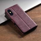 For iPhone XS Max N.BEKUS CSJ-P1 Solid Color Leather Phone Case(Wine Red) - 3