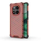 For Redmi Note 14 Pro 5G Honeycomb Shockproof Phone Case(Red) - 1