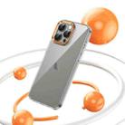 For iPhone 12 Pro Max Ice Feel HD Transparent PC Full Coverage Phone Case(Orange) - 2