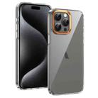 For iPhone 15 Pro Ice Feel HD Transparent PC Full Coverage Phone Case(Orange) - 1