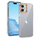 For iPhone 16 Plus Ice Feel HD Transparent PC Full Coverage Phone Case(Orange) - 1