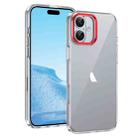 For iPhone 16 Plus Ice Feel HD Transparent PC Full Coverage Phone Case(Red) - 1