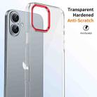 For iPhone 16 Plus Ice Feel HD Transparent PC Full Coverage Phone Case(Red) - 3