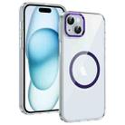 For iPhone 13 Ice Feel HD Transparent MagSafe PC Full Coverage Phone Case(Purple) - 1