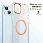 For iPhone 14 Ice Feel HD Transparent MagSafe PC Full Coverage Phone Case(Orange) - 2