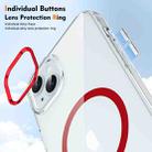 For iPhone 14 Plus / 15 Plus Ice Feel HD Transparent MagSafe PC Full Coverage Phone Case(Red) - 3